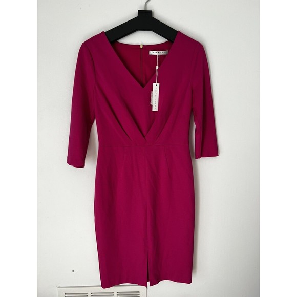 Trina Turk Dresses & Skirts - Trina Turk Women's V Neck Long Sleeve Sable  Dress Pink Size 6 New